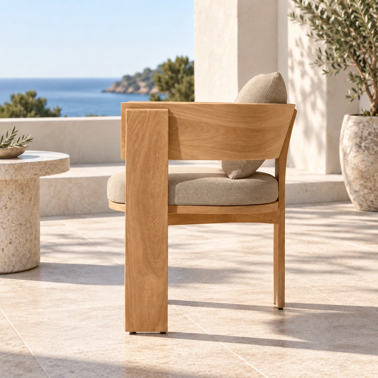 luxury teak outdoor dining chair