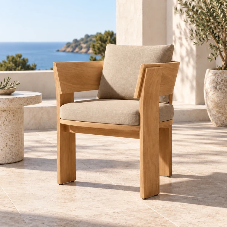 modern teak outdoor dining chair