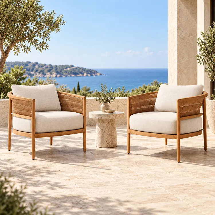 modern teak outdoor lounge chairs with arms
