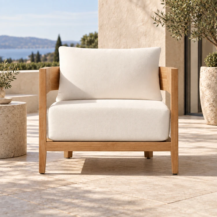 outdoor teak lounge chair