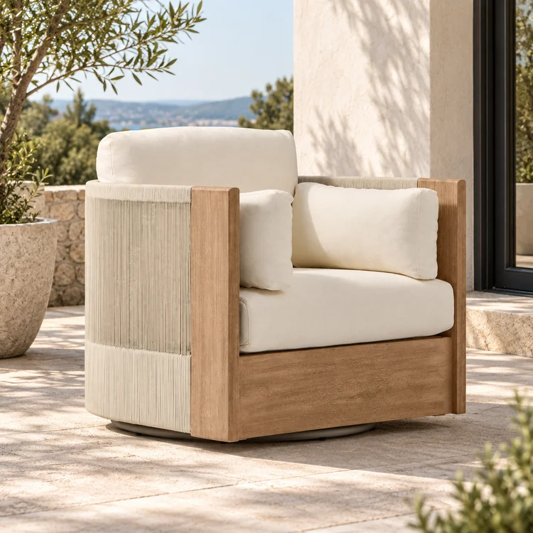 outdoor teak swivel chair