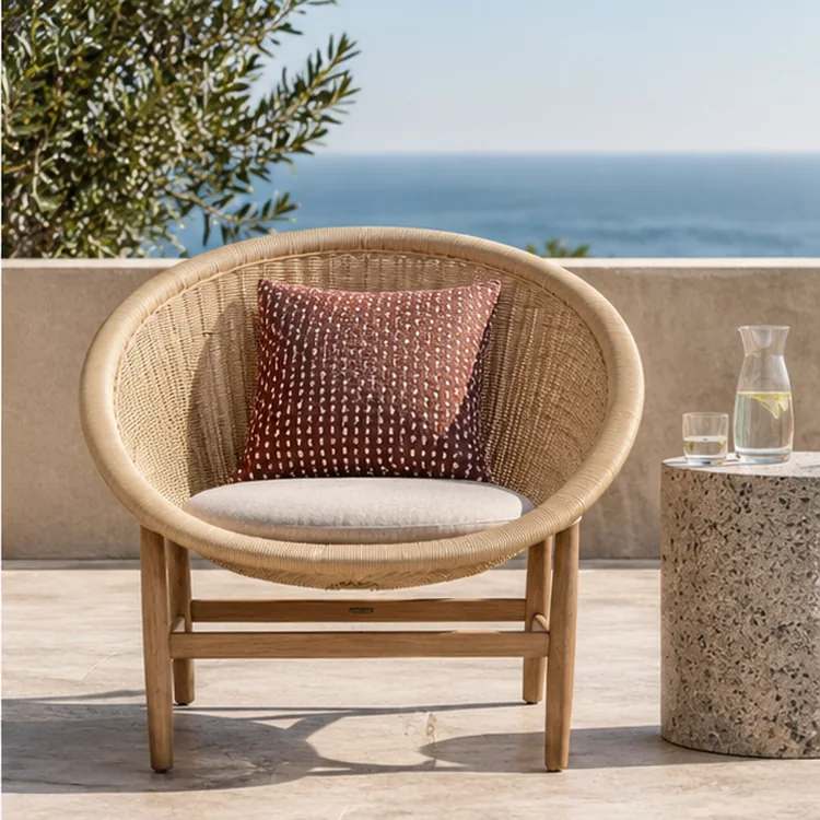 rattan patio lounge chair