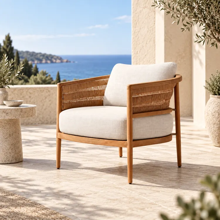 teak garden armchairs