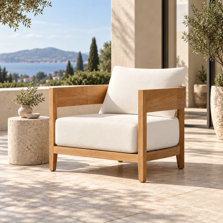 teak outdoor armchair