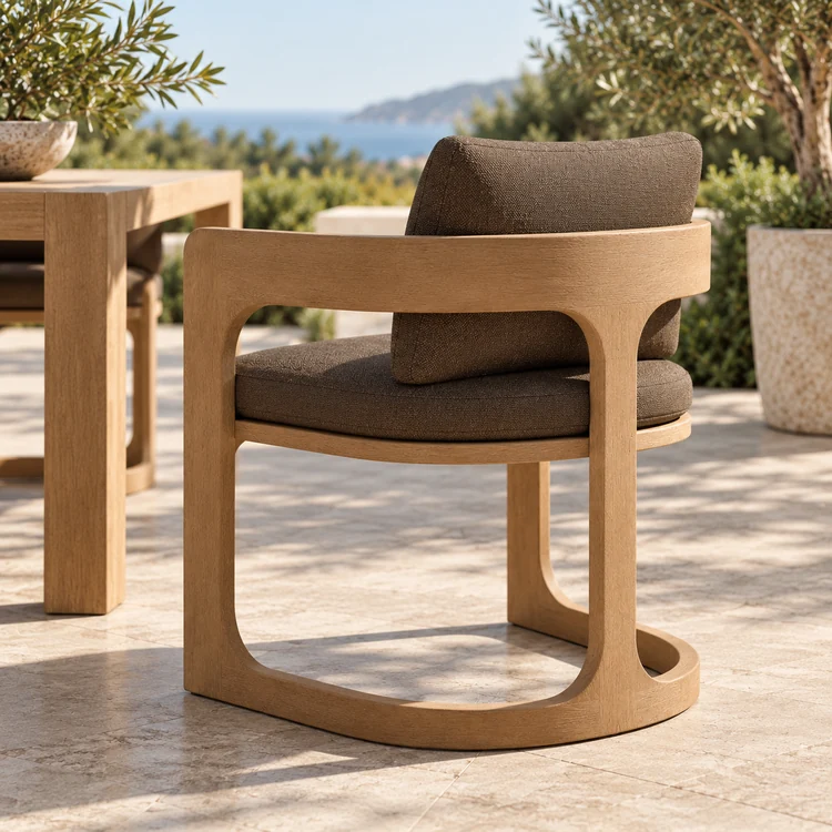 teak outdoor dining chairs with arms