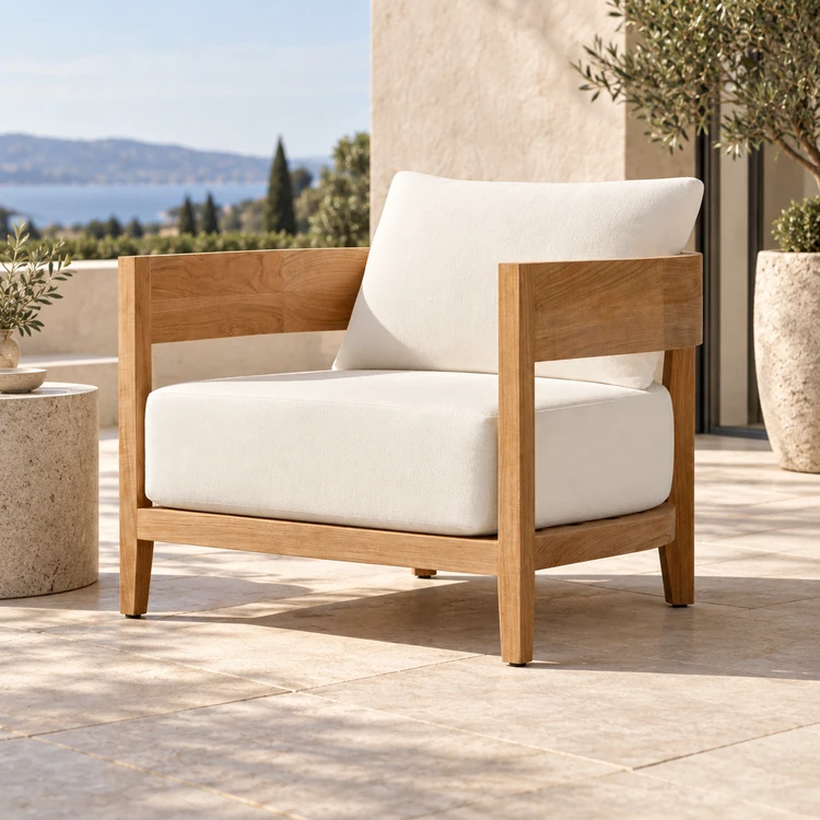 Solid Teak Outdoor Lounge Chair