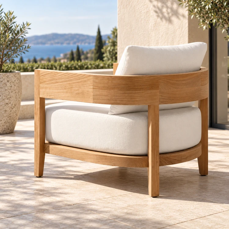 teak patio armchair