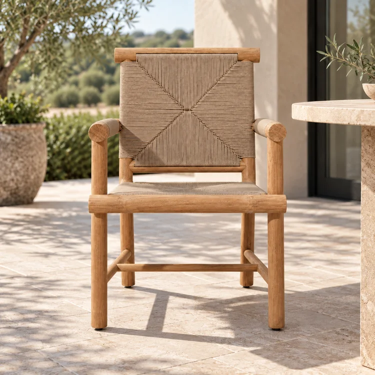 teak rope dining chair